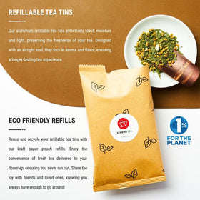 Senbird Genmaicha cup steaming evokes a comforting afternoon tea ritual.