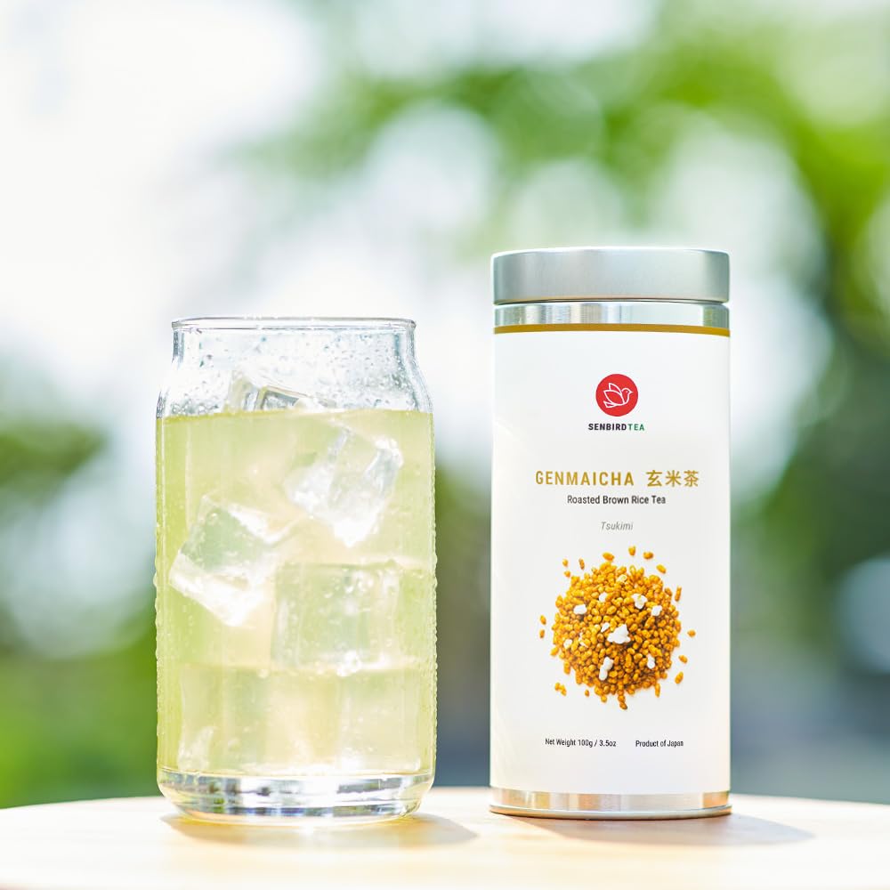 Senbird Genmaicha cold brew glass showcasing refreshing finish