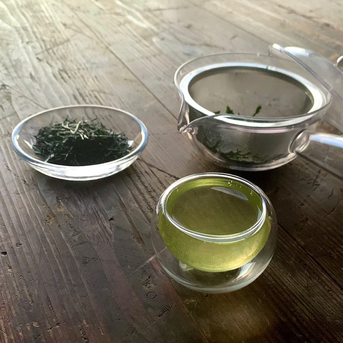 Senbird premium gyokuro tins stacked to emphasize sustainable design