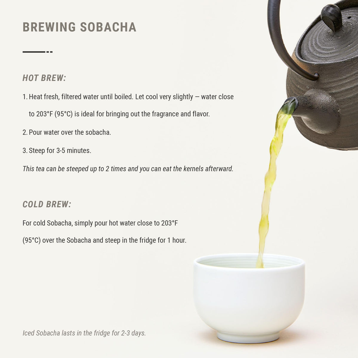Senbird Sobacha tea leaves close-up on premium quality leaves