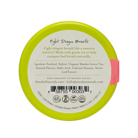 SENCHA NATURALS Green Tea Mints Pink Dragonfruit pack showing portable freshness anytime