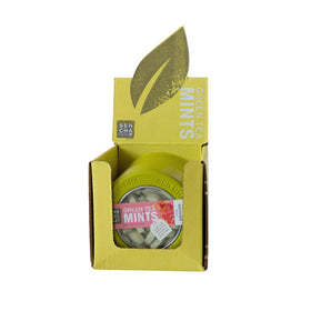 SENCHA NATURALS Green Tea Mints Pink Dragonfruit texture closeup highlighting flavor and aroma