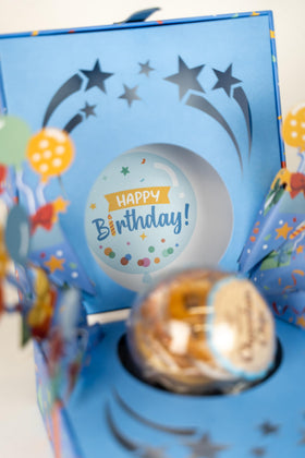 Send A Cake Bloom Box blue ribbon gift box ready to gift