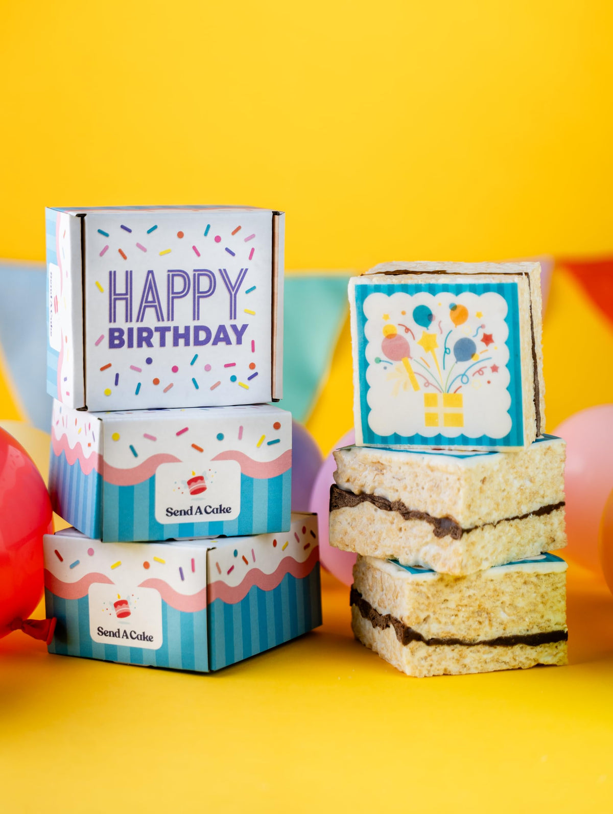 Send A Cake unboxing moment shows joyful surprise for recipients.