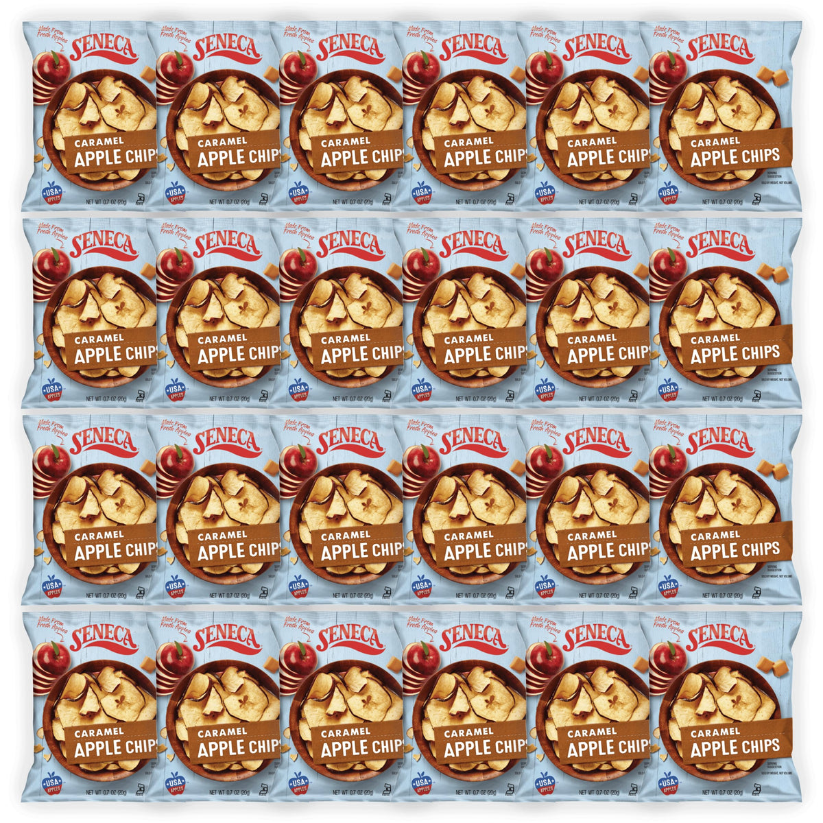 Seneca Caramel Apple Chips—crisp Red Delicious slices for a tasty everyday snack.