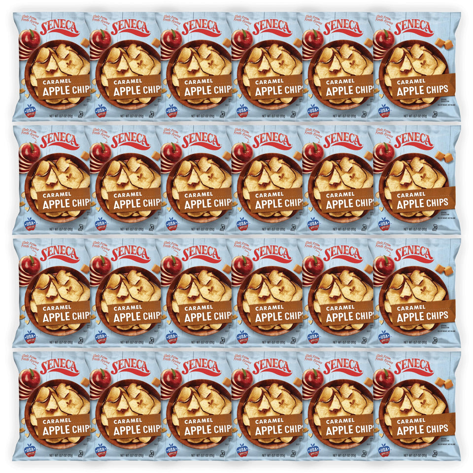 Seneca Caramel Apple Chips—crisp Red Delicious slices for a tasty everyday snack.