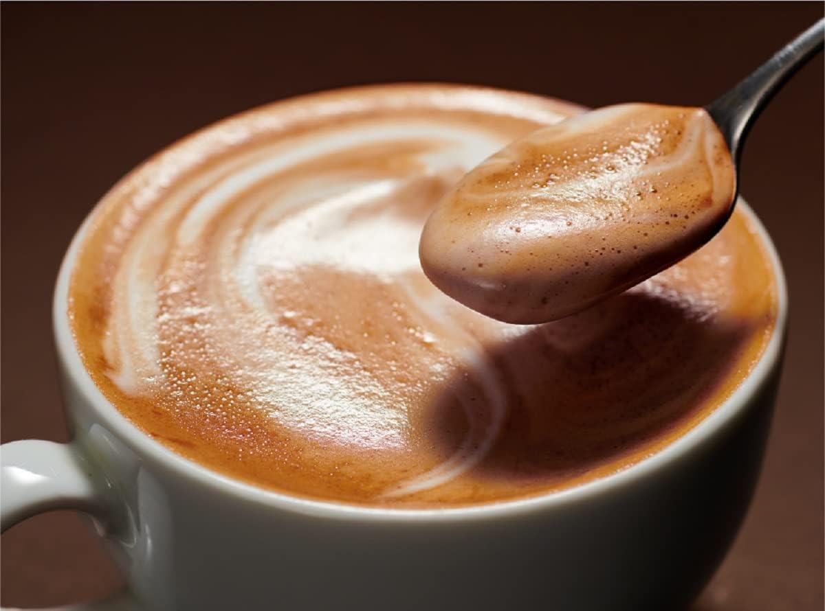 Senka Blendy Stick Cafe Latory matcha latte in cup ready for a quick pick-me-up