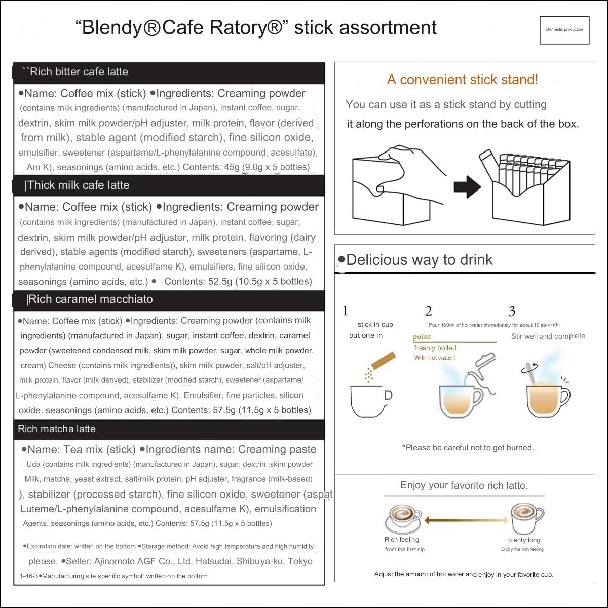 Senka Blendy Stick Cafe Latory milk flavor offering creamy indulgence during busy days