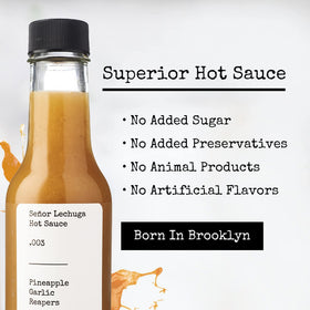 Senor Lechuga pineapple garlic sauce dispense for dipping and topping