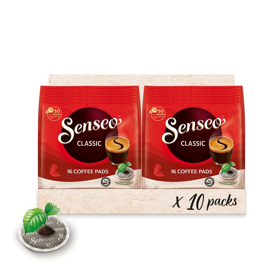 Senseo Classic pods packaging box with bulk 160 pods for consistent freshness.