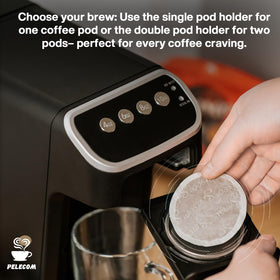 Senseo compostable pods with paper filter offer eco-friendly brewing.