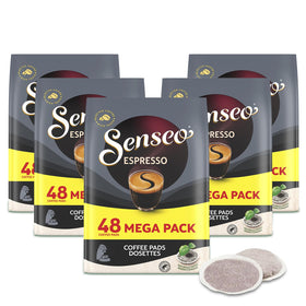Senseo Espresso Dark Roast pods in a 240-count pack showcasing bold flavor