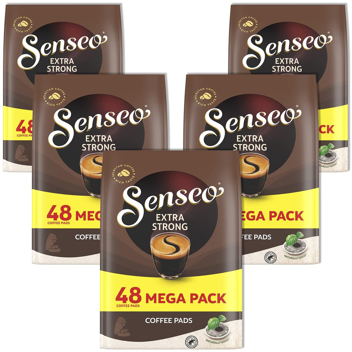 Senseo Extra Strong pods 240-count pack shot for bulk value.
