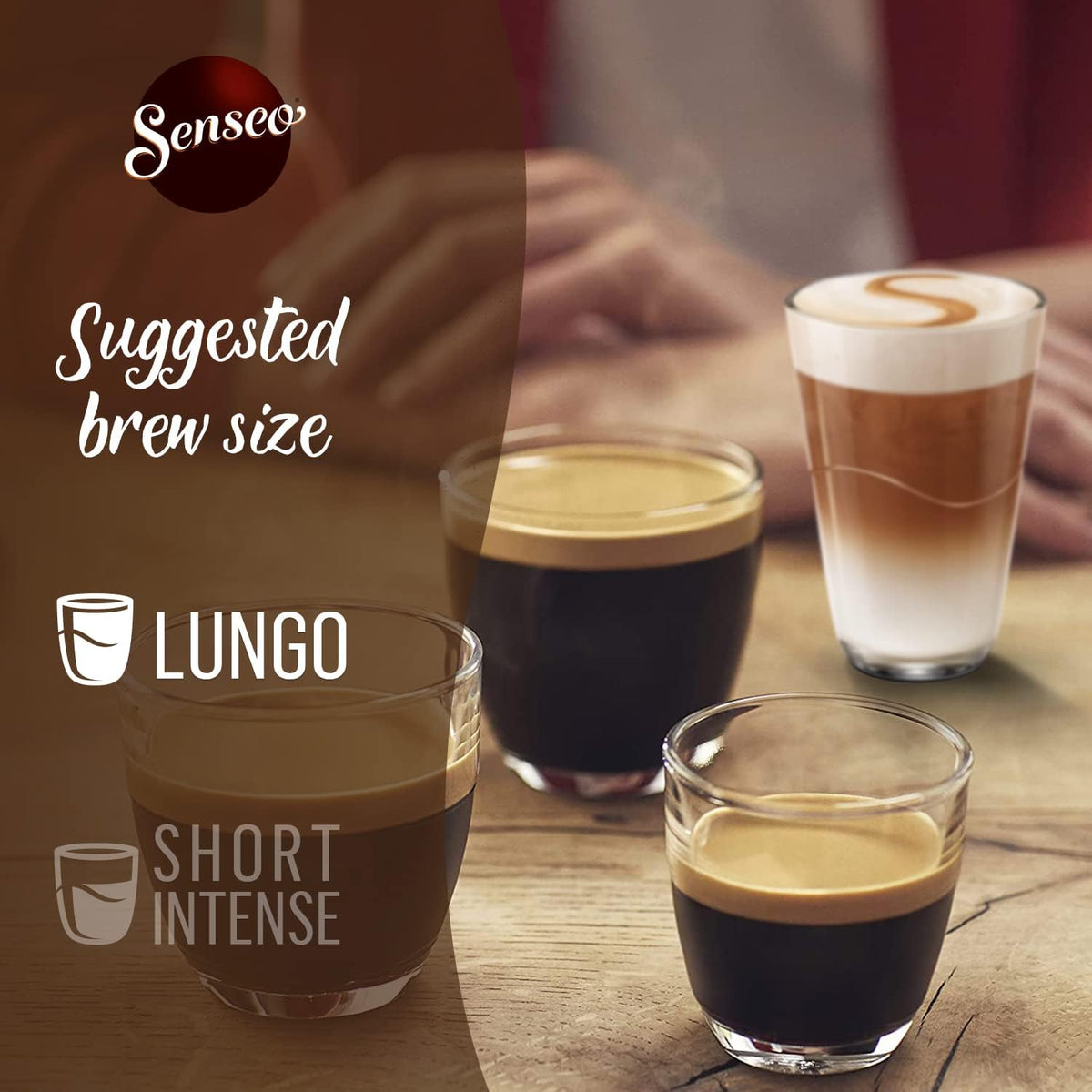 Senseo Extra Strong crema-topped cup for café experience at home.
