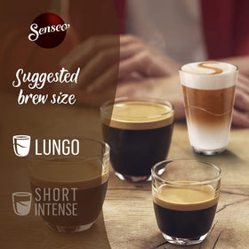 Senseo Extra Strong crema-topped cup for café experience at home.