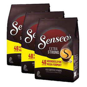 Senseo Extra Strong pods packaging close up for bulk value convenience