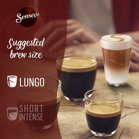 Single-serve, mess-free brewing with Senseo pods in use.
