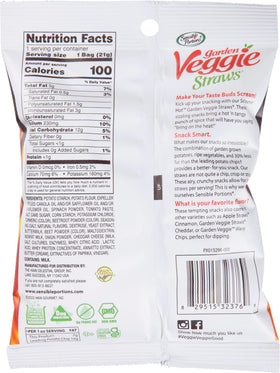 Close-up of Sensible Portions Garden Veggie Straws Screamin' Hot pack showing light, airy texture