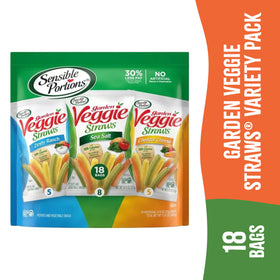 Sensible Portions Veggie Straws Convenient Packaging, easy portion control for busy families.