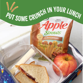 Sensible Portions veggie straws in a lunchbox, convenient snack option.