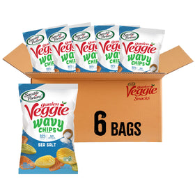Sensible Portions Veggie Wavy Chips Sea Salt bag, ideal for sharing as a family snack