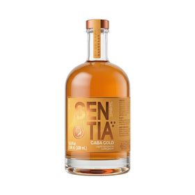 Sentia Gaba Gold bottle showcases citrus ginger flavor for a zero-proof refresh.