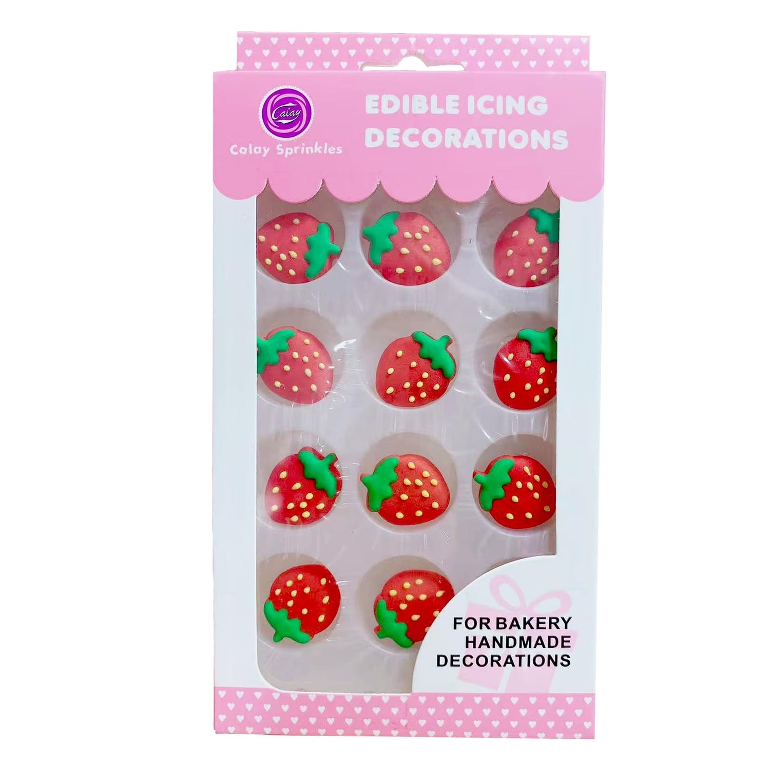 Sentovac strawberry icing sprinkles pack adds festive color to cupcakes and cookies.