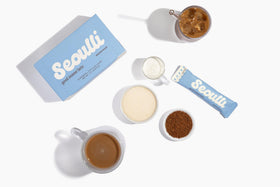 Seoulli Korean Instant Latte arabica beans closeup for refined flavor.