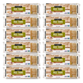 Sesmark gluten-free brown rice thins pack, a crisp, satisfying snack option.