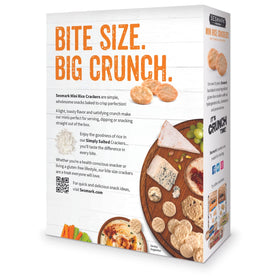 Sesmark Mini Rice Crackers Simply Salted closeup reveals crisp texture for on-the-go snacking