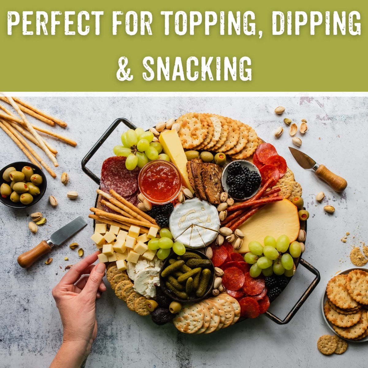 Sesmark Mini Rice Crackers Simply Salted serving bowl features shareable crunch and versatility
