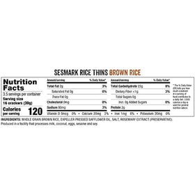 Sesmark brown rice thins paired with tea for a light snack.