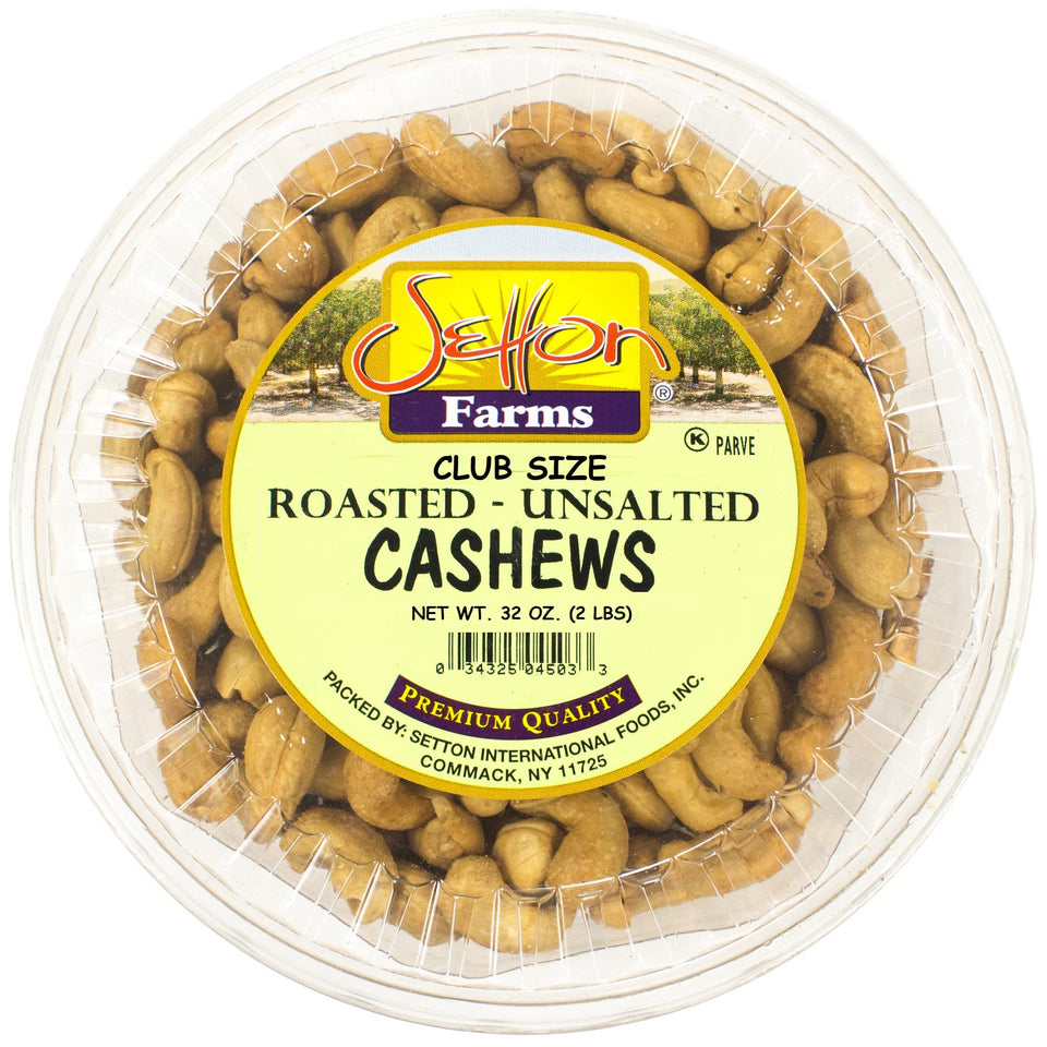 Setton Farms cashews roasted unsalted bulk bag front view highlighting premium quality