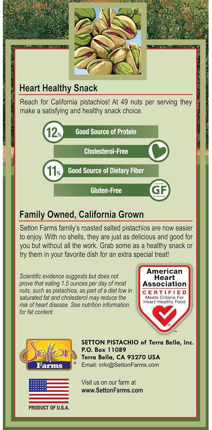 Setton Farms pistachio kernels crunchy shelled bites ideal for salads