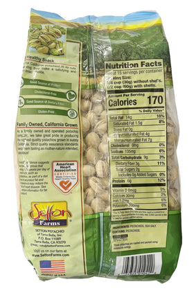 Setton Farms pistachios in shells close-up for protein-rich snack
