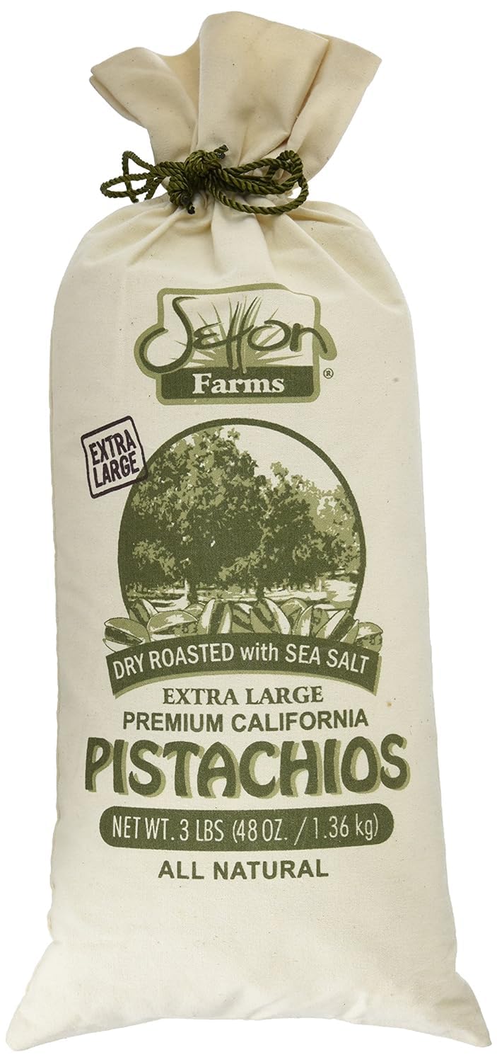 Setton Farms pistachios in shell, dry roasted with sea salt for bold flavor.
