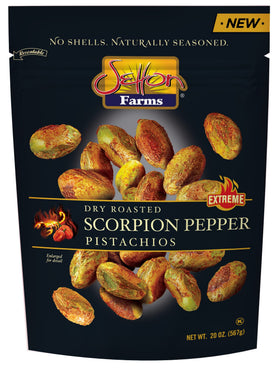 Setton Farms pistachios scorpion extreme flavor bag — spicy snack option.