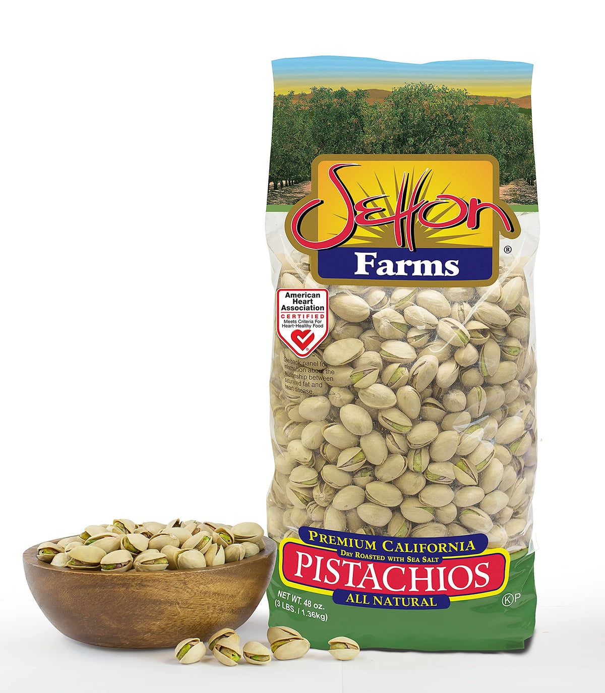 Setton Farms pistachios with sea salt offer crisp texture for on the go.