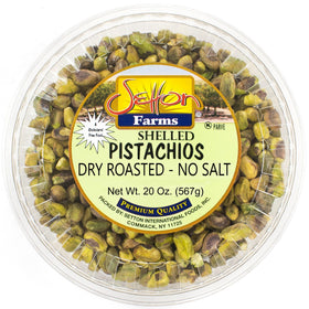 Setton Farms shelled pistachio kernels, dry roasted, no salt, crisp texture.