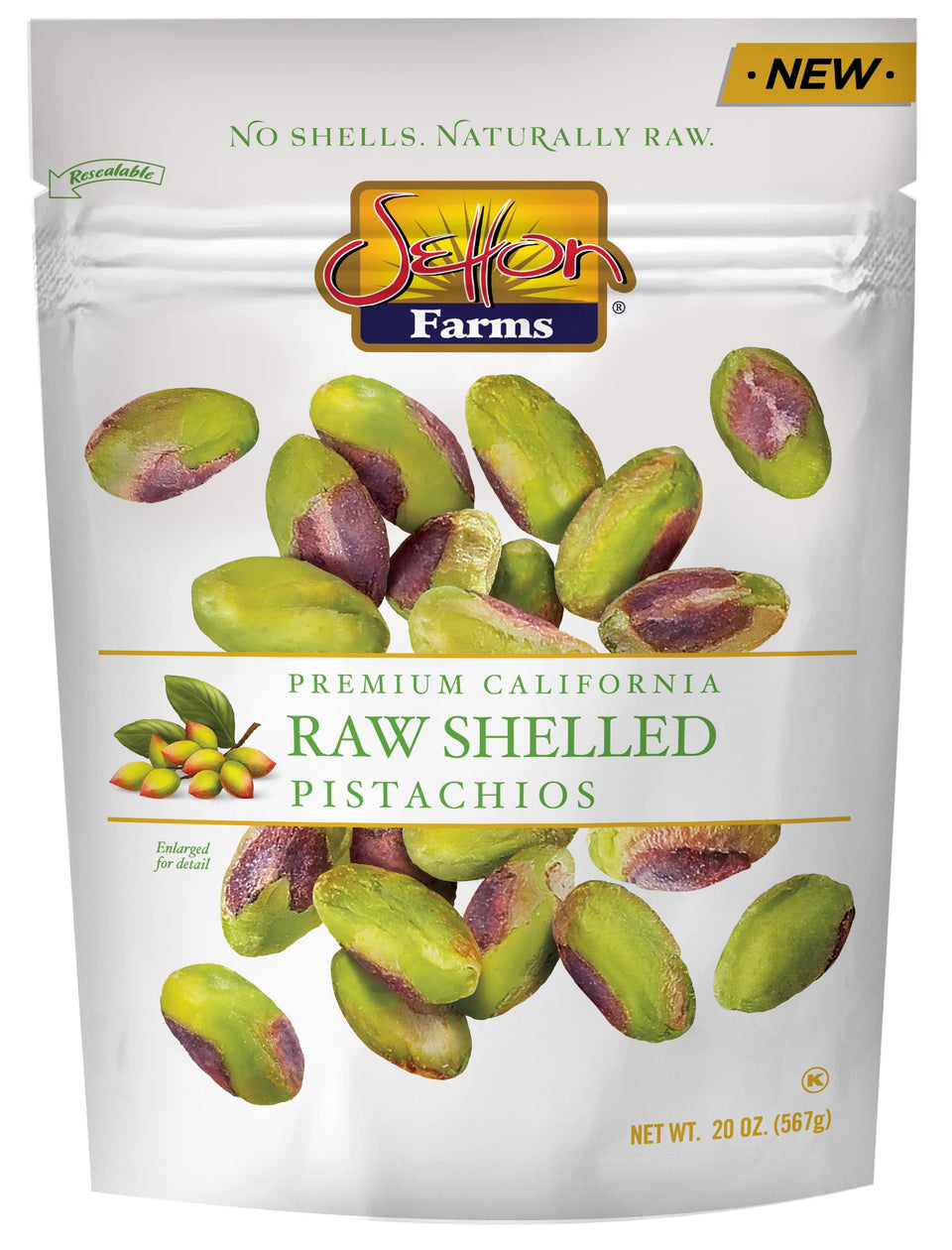 Setton Farms shelled pistachios 20oz pouch, quick heart-healthy snack