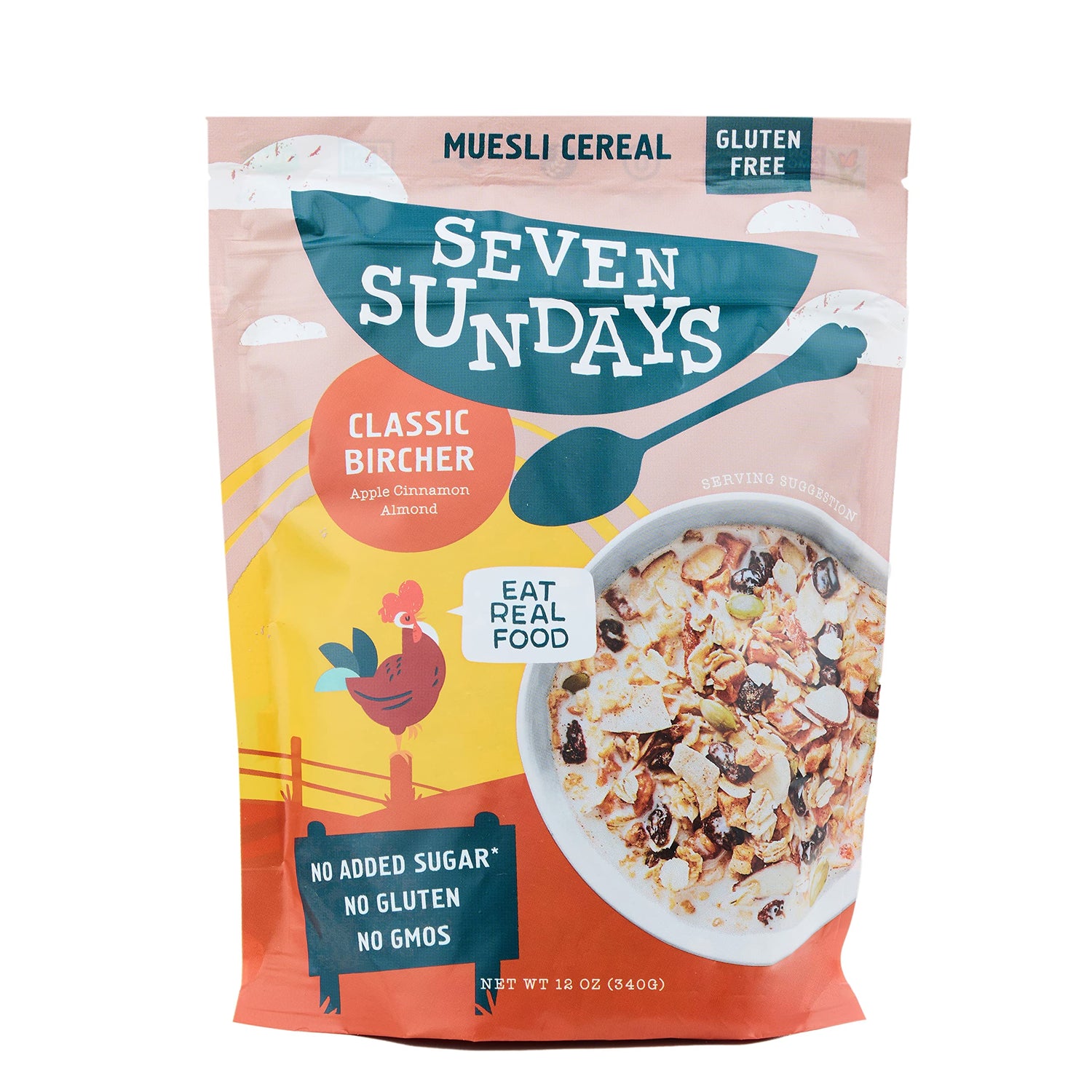 Seven Sundays classic Bircher muesli bowl with apple and almonds for a wholesome breakfast