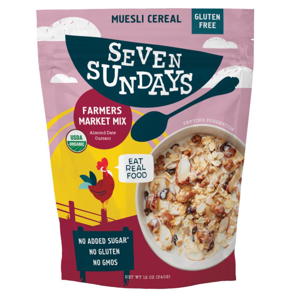 Seven Sundays Farmers Market Muesli dry mix, gluten-free and naturally sweet.