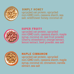 Seven Sundays Oat Protein Cereal pack label emphasizing upcycled protein and zero refined sugar