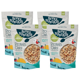 Seven Sundays Protein Oats Apple Cinnamon bowl shows wholesome ingredients and creamy texture