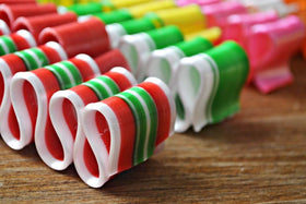 Sevigny’s ribbon candy close-up shows colorful ribbons and delicate crunch
