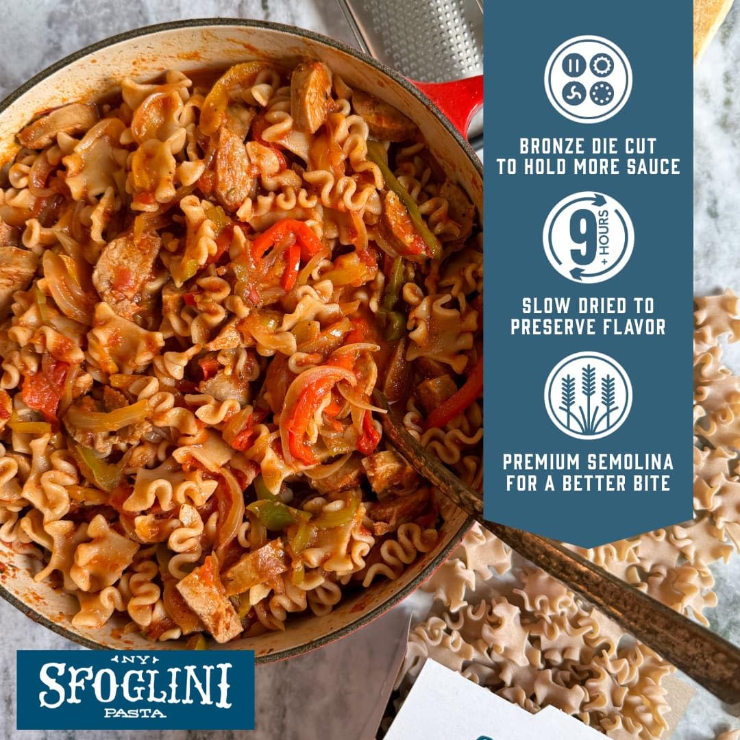 Sfoglini Reginetti cooked with sauce plated, inviting a hearty ragù pairing.
