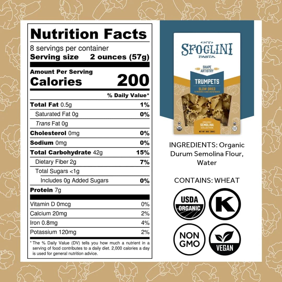 Sfoglini Trumpets Campanelle sauce-cling texture supports creamy sauces.