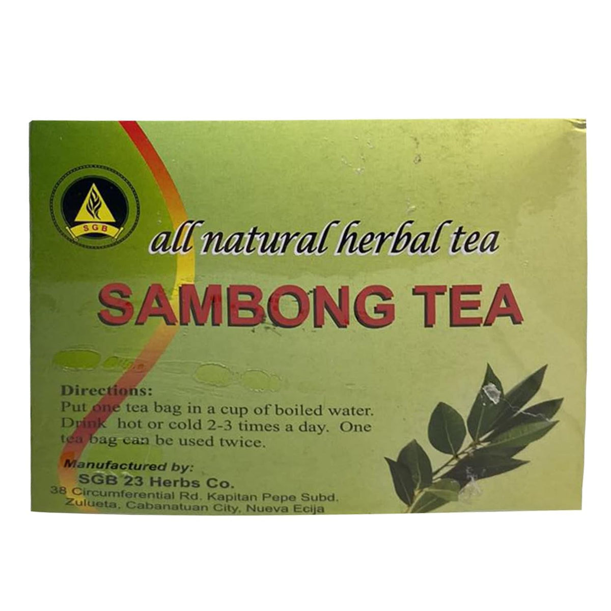 SGB Herbs Sambong Tea glass cup: inviting aroma and comforting flavor