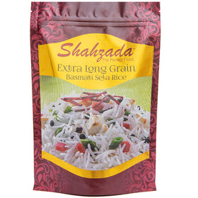 Shahzada Basmati Sela Rice bag front showing premium extra long grain quality