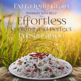 Shahzada Basmati Sela Rice steaming cooking scene highlighting fluffy texture